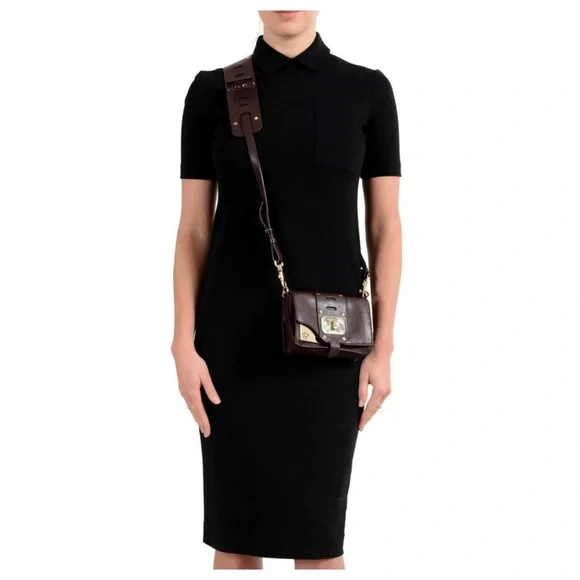 Versace Metallic Crossbody Inserts Leather Bag
